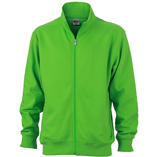 Workwear Sweat Jacket , James Nicholson, lime-grün, 70% Baumwolle, 30% Polyester, 4XL, , Bild 1
