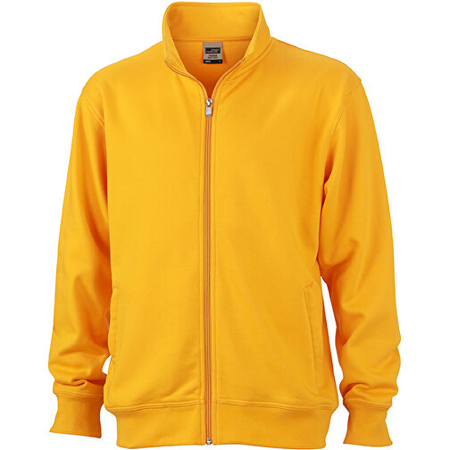 Workwear Sweat Jacket , James Nicholson, gold-gelb, 70% Baumwolle, 30% Polyester, 4XL, , Bild 1