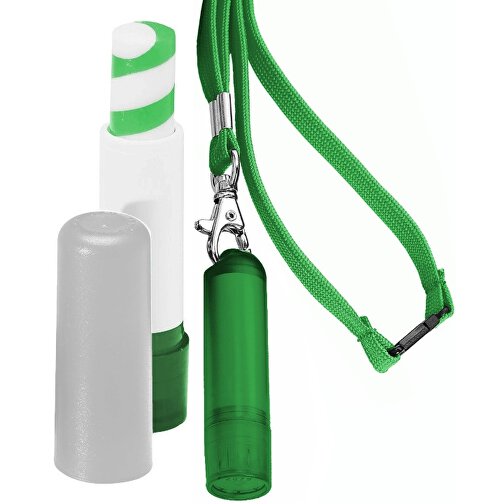 VitaLip® 'Twister' Freestyle Mit Lanyard , grün/weiss/dunkelgrün gefrostet, PS, 6,30cm (Höhe), Bild 1