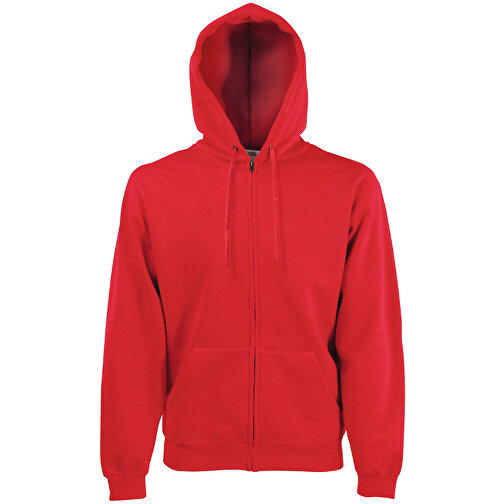 New Hooded Sweat Jacket , Fruit of the Loom, rot, 80 % Baumwolle, 20 % Polyester, 2XL, , Bild 1