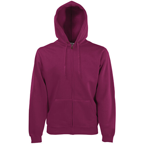 New Hooded Sweat Jacket , Fruit of the Loom, burgund, 80 % Baumwolle, 20 % Polyester, 2XL, , Bild 1
