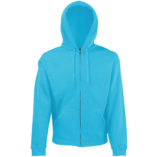 New Hooded Sweat Jacket , Fruit of the Loom, azurblau, 80 % Baumwolle, 20 % Polyester, M, , Bild 1