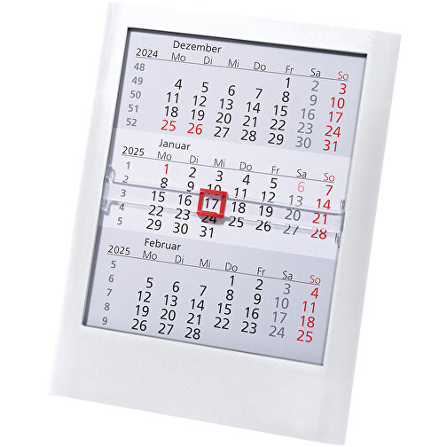 Tischkalender 'Standard' , weiss, PS, 0,60cm x 12,00cm x 16,00cm (Länge x Höhe x Breite), Bild 1
