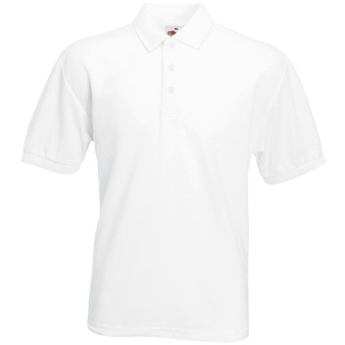 65/35 Polo , Fruit of the Loom, weiss, 35 % Baumwolle / 65 % Polyester, 4XL, , Bild 1