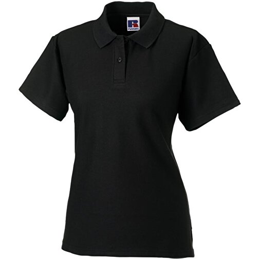 Ladies Polo , Russell, schwarz, 65% Polyester, 35% Baumwolle, S, , Bild 1