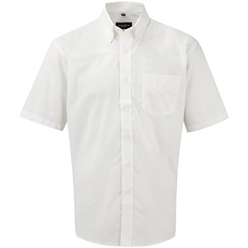 Kurzärmliges Oxford-Hemd , Russell, weiß, 70 % Baumwolle / 30 % Polyester, 4XL, , Bild 1