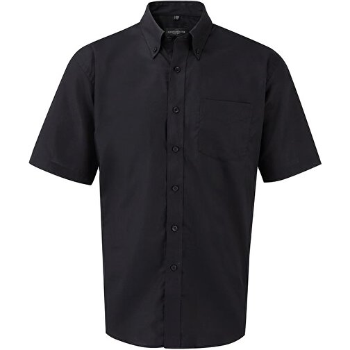 Kurzärmliges Oxford-Hemd , Russell, schwarz, 70 % Baumwolle / 30 % Polyester, 3XL, , Bild 1