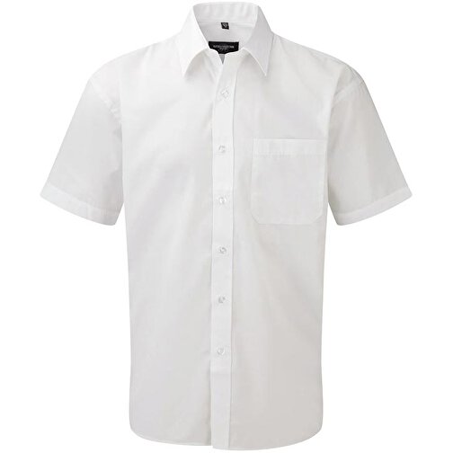 Kurzärmeliges Popeline-Hemd , Russell, weiss, 65 % Polyester / 35 % Baumwolle, 3XL, , Bild 1