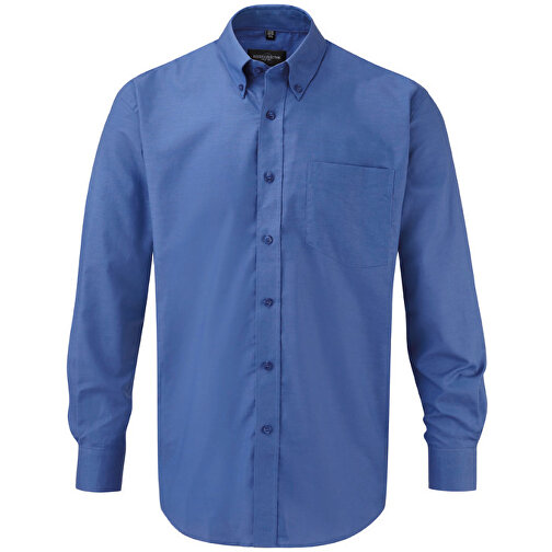 Langärmliges Oxford-Hemd , Russell, oxfordblau, 70 % Baumwolle / 30 % Polyester, M, , Bild 1