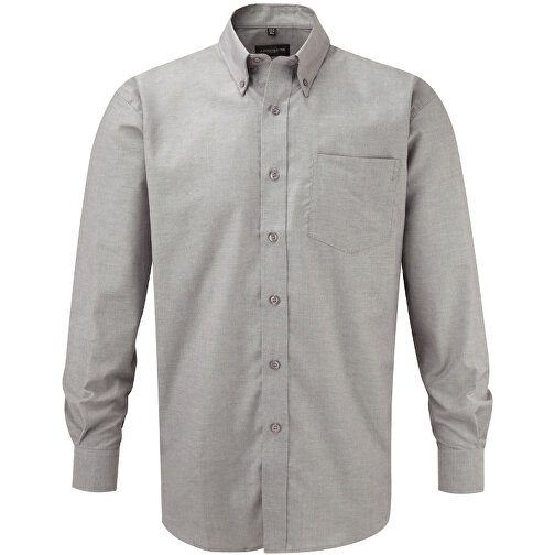 Langärmliges Oxford-Hemd , Russell, silber, 70 % Baumwolle / 30 % Polyester, 2XL, , Bild 1
