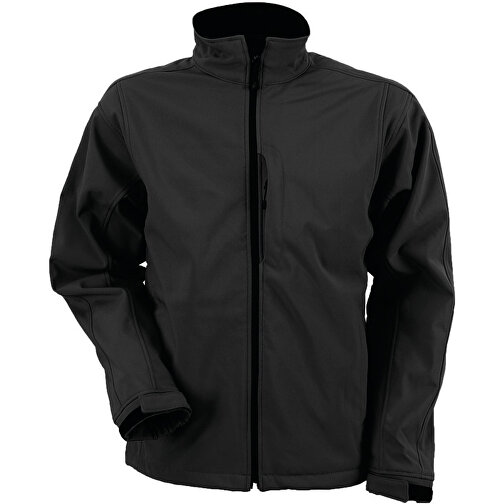Men´s Softshell Jacket , James Nicholson, schwarz, 95 % Polyester, 5 % Elastan, 2XL, , Bild 1