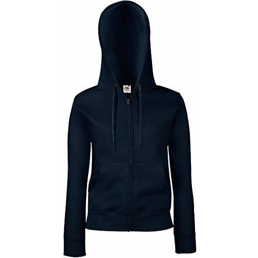 New Lady-Fit Hooded Sweat Jacket , Fruit of the Loom, deep navy, 80 % Baumwolle, 20 % Polyester, XS, , Bild 1