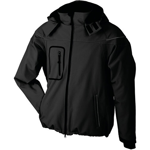 Men´s Winter Softshell Jacket , James Nicholson, schwarz, Außenmaterial: 95 % Polyester, 5 % Elastan, Futter und Wattierung: 100 % Polyester, 3XL, , Bild 1