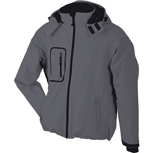 Men´s Winter Softshell Jacket , James Nicholson, carbon, Außenmaterial: 95 % Polyester, 5 % Elastan, Futter und Wattierung: 100 % Polyester, M, , Bild 1