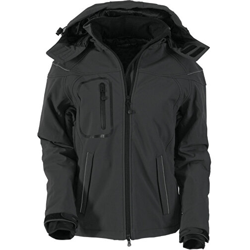 Ladies´ Winter Softshell Jacket , James Nicholson, schwarz, Außenmaterial: 95 % Polyester, 5 % Elastan, Futter und Wattierung: 100 % Polyester, L, , Bild 1