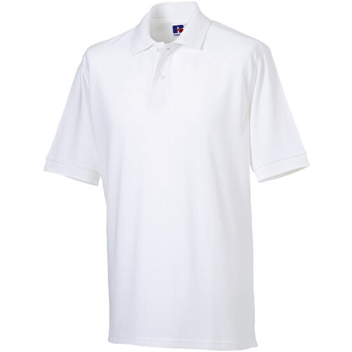 Poloshirt Aus 100% Baumwollpique , Russell, weiß, 100 % Baumwolle, 4XL, , Bild 1