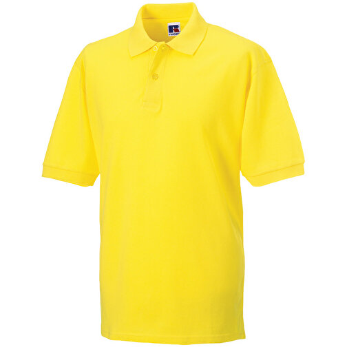 Poloshirt Aus 100% Baumwollpique , Russell, gelb, 93% Baumwolle, 7% Polyester, XL, , Bild 1