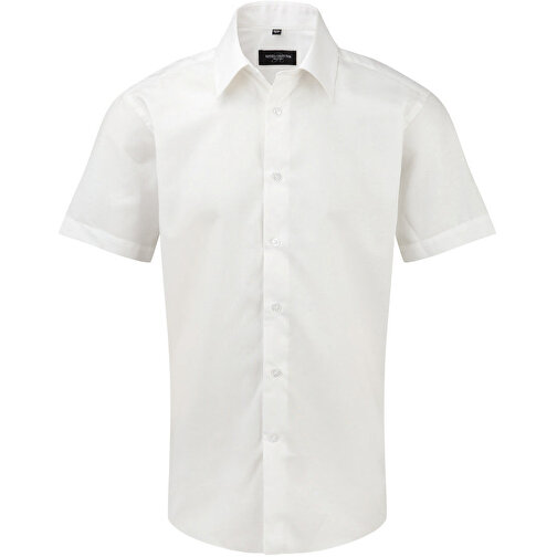 Tailliertes Langärmliges Oxford-Hemd , Russell, weiss, 70 % Baumwolle / 30 % Polyester, L, , Bild 1