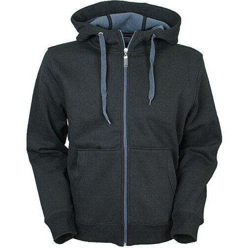 Men´s´ Doubleface Jacket , James Nicholson, schwarz / carbon, 55 % Polyester, 45 % Baumwolle, 3XL, , Bild 1