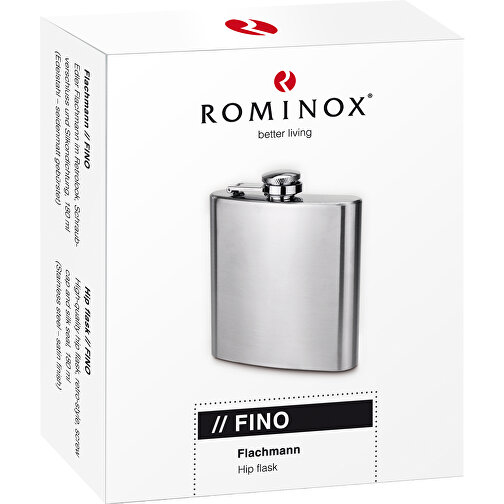 ROMINOX® Flachmann // Fino , Edelstahl - seidenmatt gebürstet, 9,50cm x 11,00cm x 2,30cm (Länge x Höhe x Breite), Bild 3