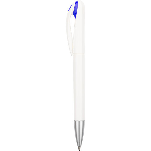 Kugelschreiber Halo , Promo Effects, weiß / blau, Kunststoff, 14,00cm (Länge), Bild 2
