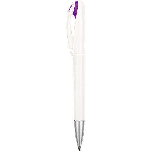 Kugelschreiber Halo , Promo Effects, weiß / lila, Kunststoff, 14,00cm (Länge), Bild 2