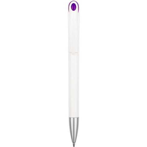 Kugelschreiber Halo , Promo Effects, weiß / lila, Kunststoff, 14,00cm (Länge), Bild 4