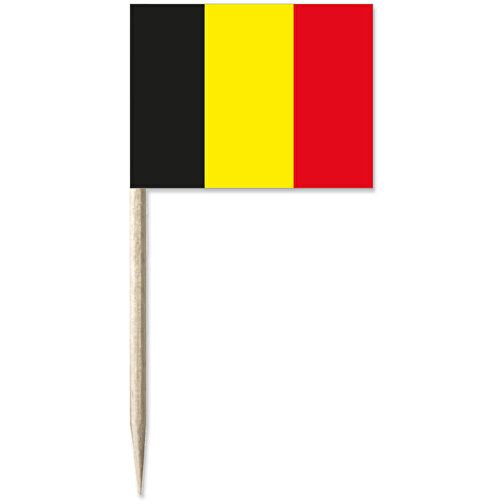 Minifahne 'Belgien' , Offsetpapier 90g/qm, 8,00cm (Höhe), Bild 1