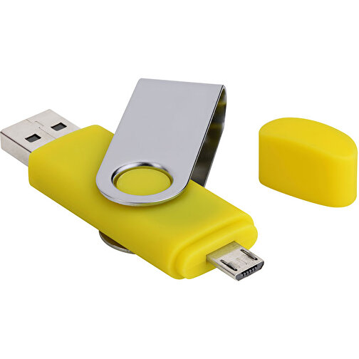 USB-Stick Smart Swing 4 GB , Promo Effects MB , gelb MB , 4 GB , Kunststoff, Metal MB , 3 - 10 MB/s MB , 7,00cm x 1,00cm x 1,90cm (Länge x Höhe x Breite), Bild 2