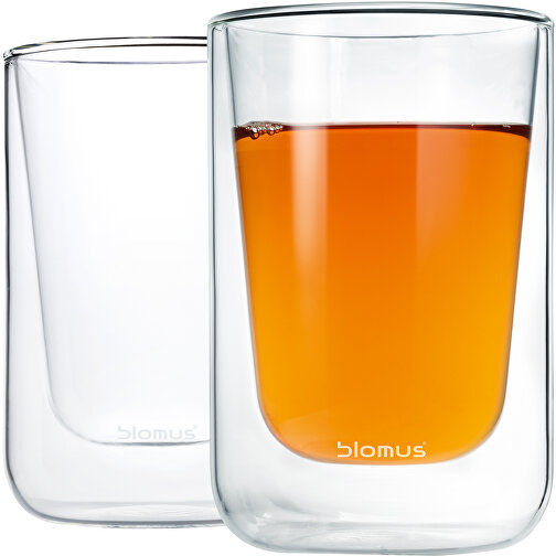 Set 2 Cappuccino-Gläser -Nero- , Blomus, transparent, Borosilikatglas, doppelwandig, 7,60cm x 11,40cm x 7,60cm (Länge x Höhe x Breite), Bild 3