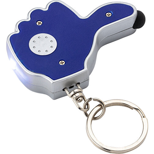 Schlüsselanhänger Aus ABS-Kunststoff Melvin , blau, ABS, Plastik, Eisen, Stahl, LED, 6,00cm x 1,20cm x 4,10cm (Länge x Höhe x Breite), Bild 4