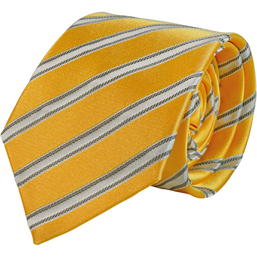Krawatte, Reine Seide, Jacquardgewebt , gelb, reine Seide, 148,00cm x 7,50cm (Länge x Breite), Bild 1
