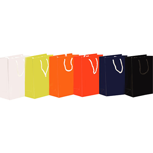 Laminierte Papiertasche, Klein , orange, Papier, 18,00cm x 24,00cm x 8,00cm (Länge x Höhe x Breite), Bild 5