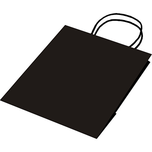 Mittlere Papiertasche Im Eco Look 120g/m² , schwarz, Papier, 24,00cm x 30,00cm x 10,00cm (Länge x Höhe x Breite), Bild 3