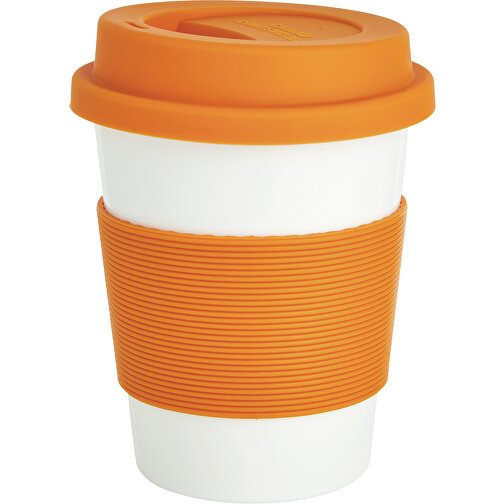 ECO PLA Kaffeebecher, Orange , orange, PLA, 12,30cm (Höhe), Bild 1