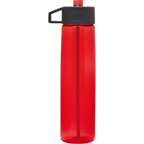 Tritan Trinkflasche Mit Strohhalm , rot, Tritan, PP, 25,80cm (Höhe), Bild 4