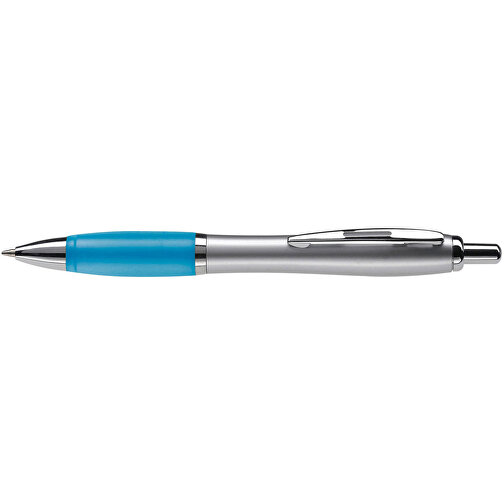 Kugelschreiber Hawaï Silver , silber / hellblau, ABS & Metall, 14,00cm (Länge), Bild 3