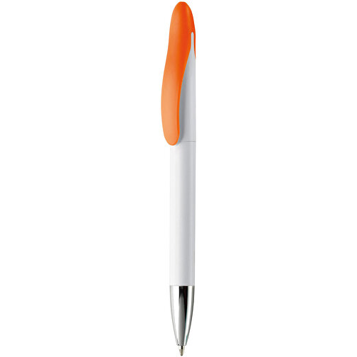 Kugelschreiber Speedy Metallspitze Twist , weiss / orange, ABS, 14,30cm (Länge), Bild 1