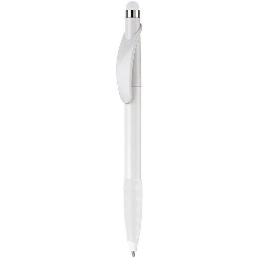Kugelschreiber Cosmo Stylus , weiß / weiß, ABS, 14,20cm (Länge), Bild 1