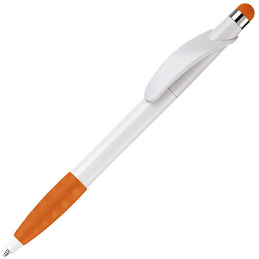 Kugelschreiber Cosmo Stylus , weiß / orange, ABS, 14,20cm (Länge), Bild 2
