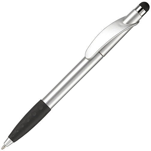 Kugelschreiber Cosmo Stylus , silber / schwarz, ABS, 14,20cm (Länge), Bild 2
