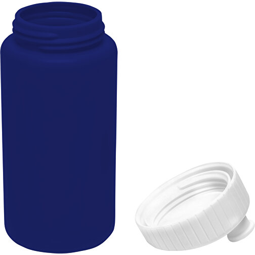 Sportflasche Design 500ml , weiss / dunkelblau, LDPE & PP, 17,80cm (Höhe), Bild 4