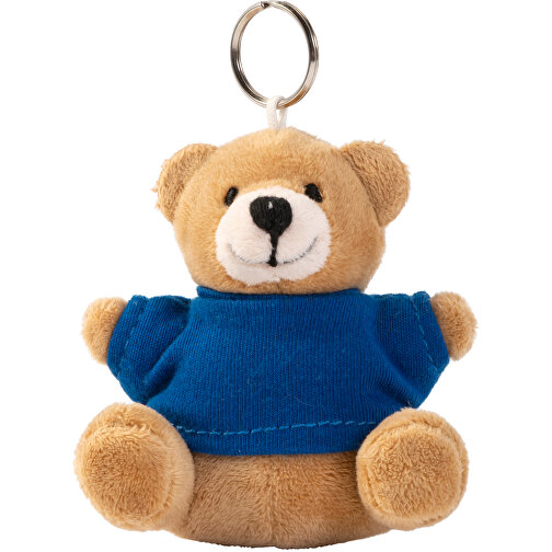 Teddybär Schlüsselanhänger Arnie , kobaltblau, Plüsch, 8,40cm x 3,80cm x 8,00cm (Länge x Höhe x Breite), Bild 1