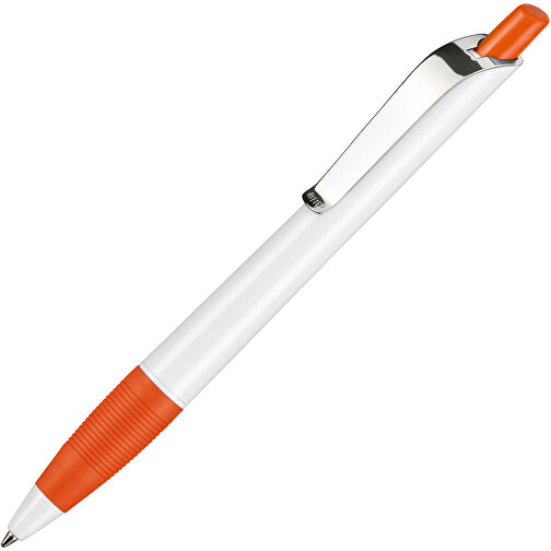 Kugelschreiber Bond Shiny , Ritter-Pen, weiß/orange, ABS u. Metall, 14,30cm (Länge), Bild 2