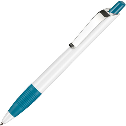 Kugelschreiber Bond Shiny , Ritter-Pen, weiss/petrol-türkis, ABS u. Metall, 14,30cm (Länge), Bild 2