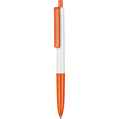 Kugelschreiber New Basic , Ritter-Pen, weiß/orange, ABS-Kunststoff, 13,40cm (Länge), Bild 1