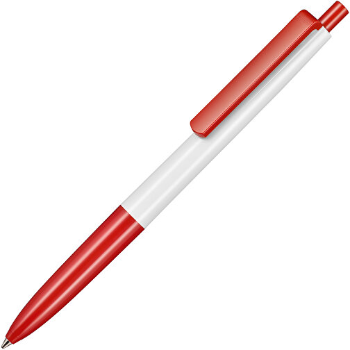 Kugelschreiber New Basic , Ritter-Pen, weiß/signalrot, ABS-Kunststoff, 13,40cm (Länge), Bild 2