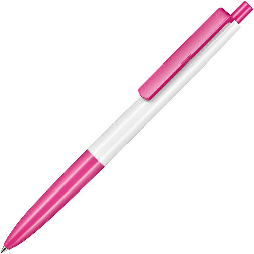 Kugelschreiber New Basic , Ritter-Pen, weiss/fuchsia-pink, ABS-Kunststoff, 13,40cm (Länge), Bild 2