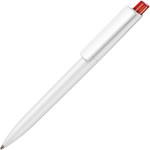 Kugelschreiber Crest ST , Ritter-Pen, weiß/feuer-rot-TR/FR, ABS-Kunststoff, 14,90cm (Länge), Bild 2