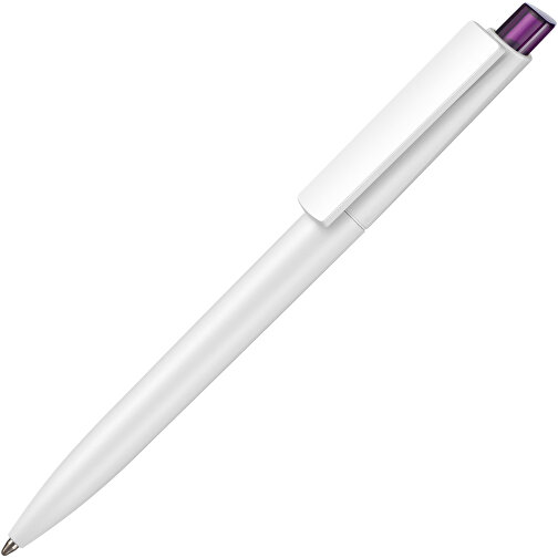 Kugelschreiber Crest ST , Ritter-Pen, weiß/pflaume-lila-TR/FR, ABS-Kunststoff, 14,90cm (Länge), Bild 2
